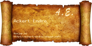 Ackert Endre névjegykártya
